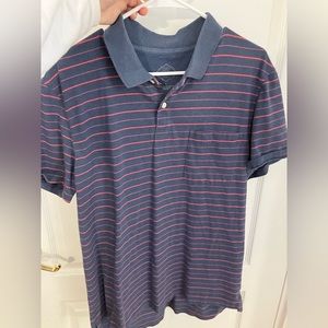 St John’s polo shirt mens size large blue and red stripe